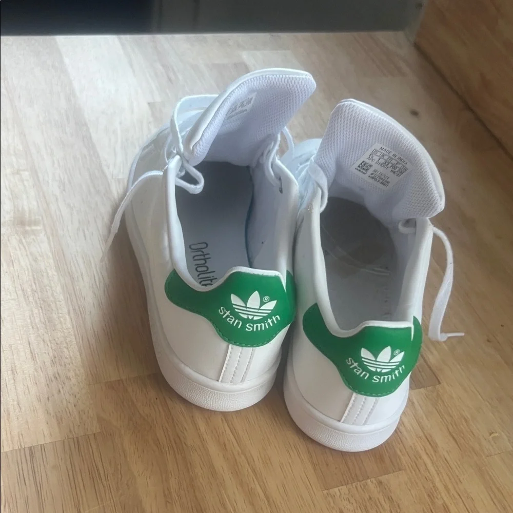 Adidas Kids White and Green Sneakers
